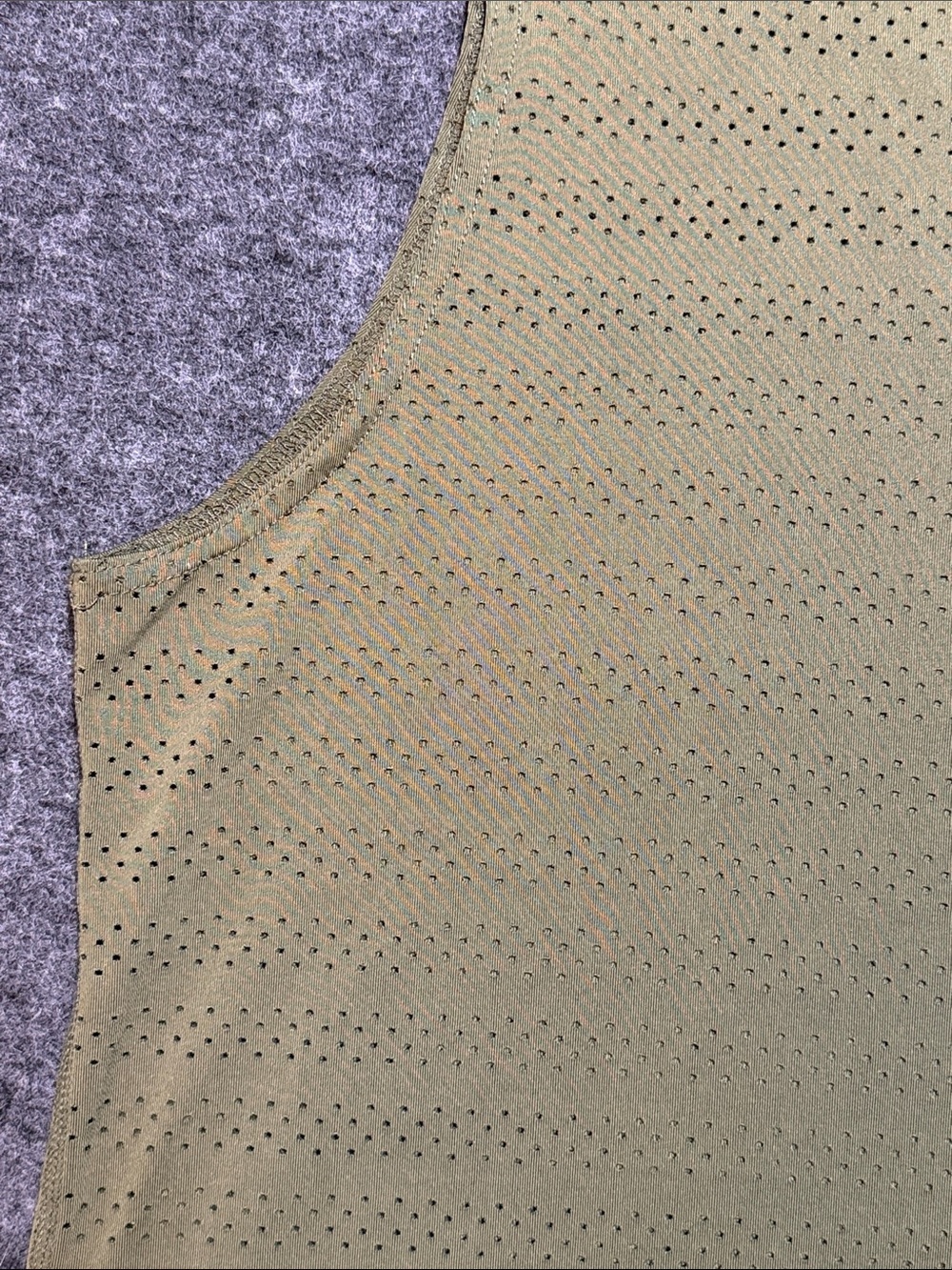 ZYIA Active Tank Top Womens Size L Olive Green Mesh Sleeveless Athleisure - Picture 4 of 8